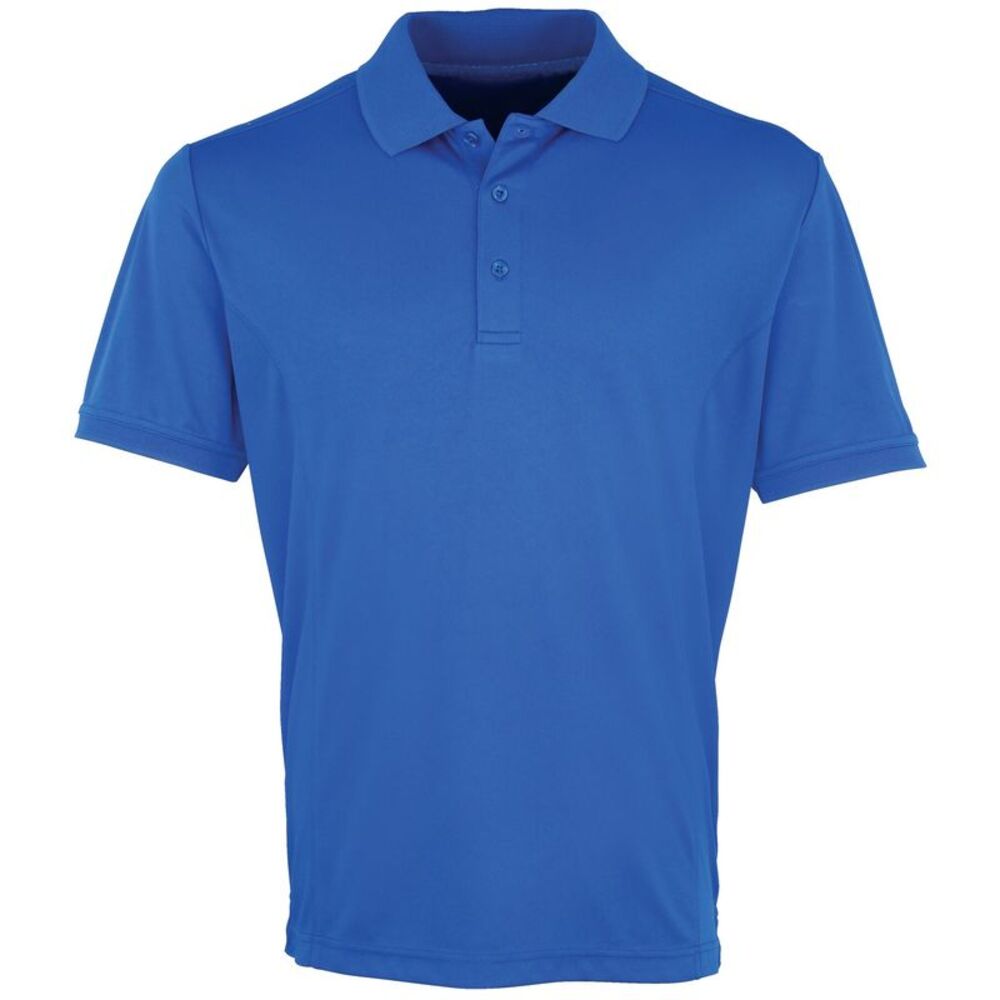 Premier Mens Coolchecker Pique Short Sleeve Polo T-Shirt / Royal